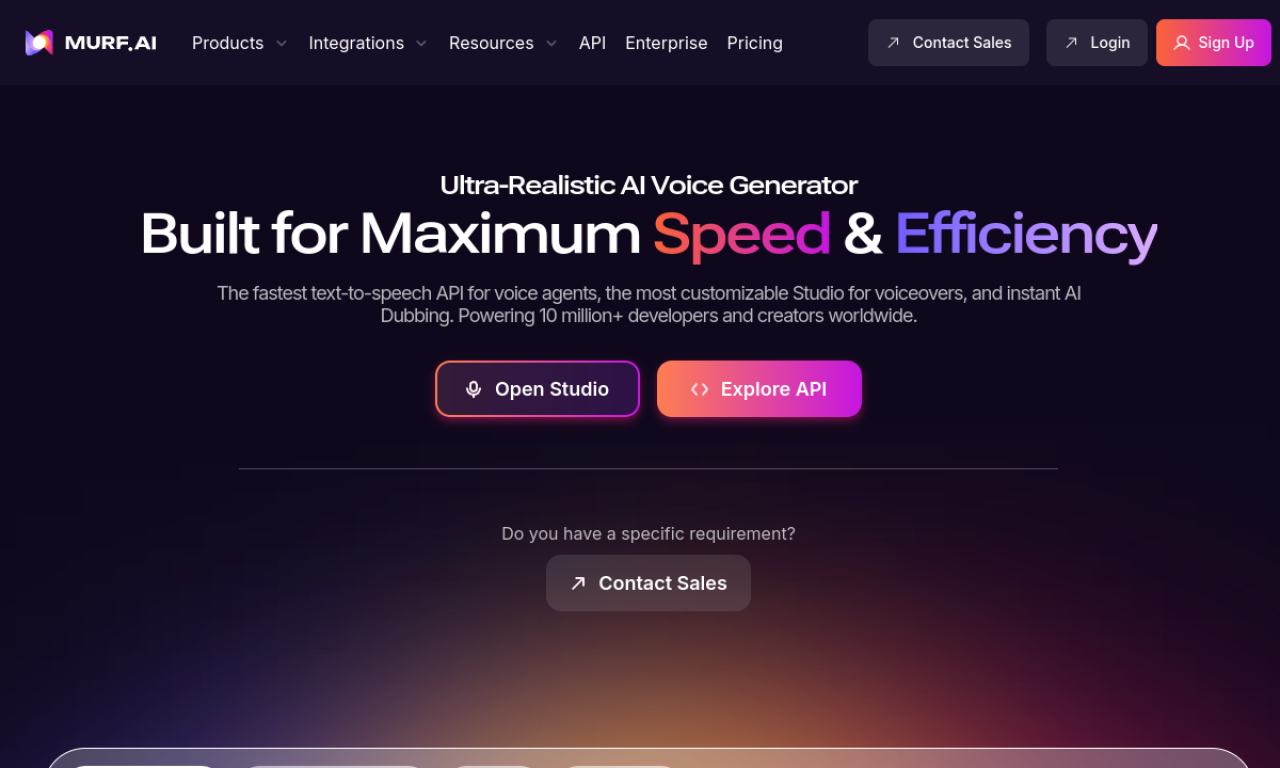 Murf AI dashboard screenshot — interface overview April 2026